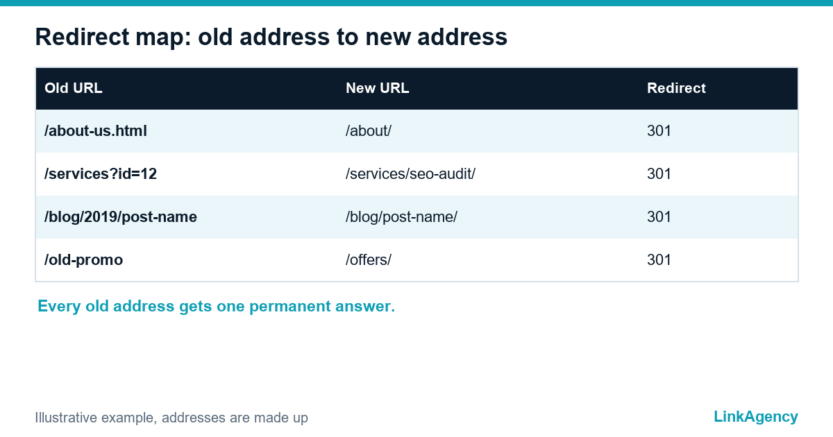 redirect map for a website redesign without losing seo