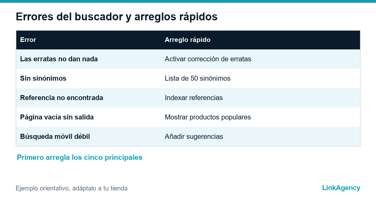 errores del buscador de productos y cómo arreglarlos
