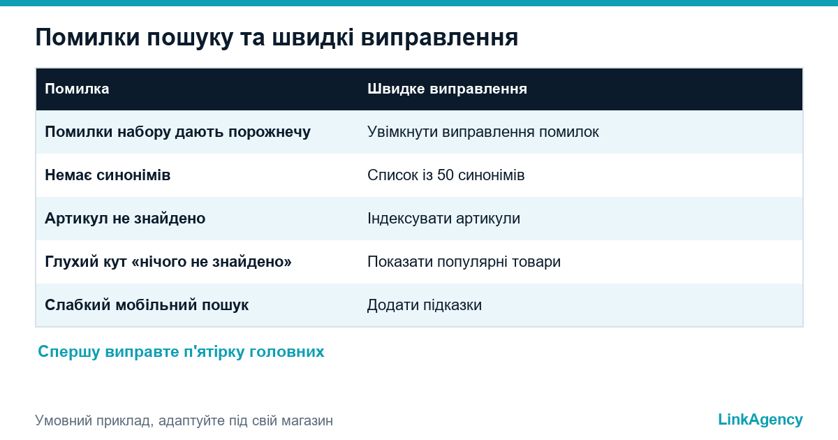 помилки пошуку на сайті інтернет-магазину та їх виправлення